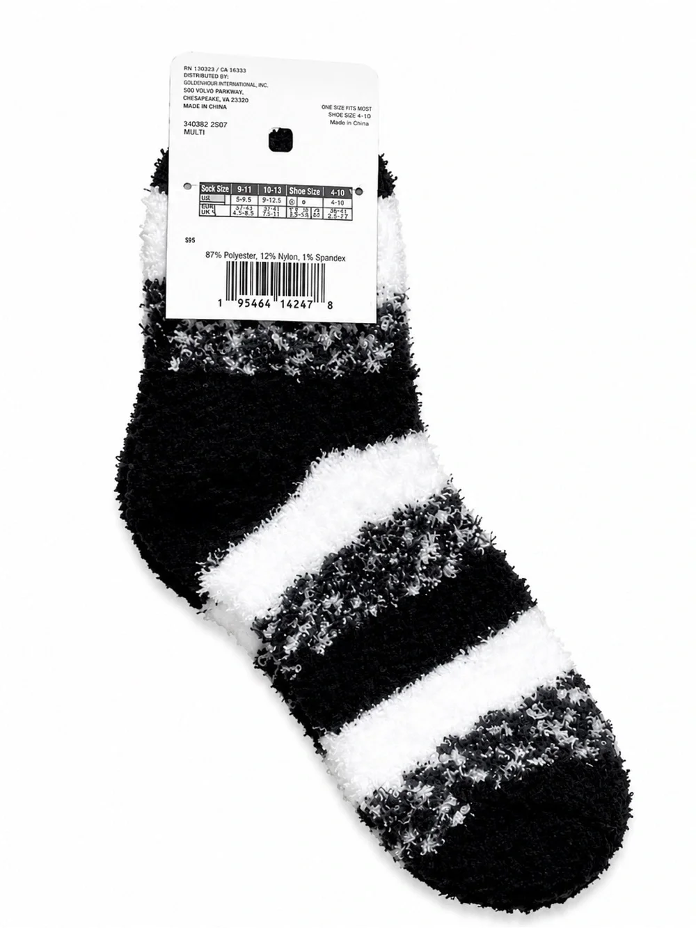 Philadelphia Flyers Plush Fuzzy Sleep Socks Black White Striped NWT Medium